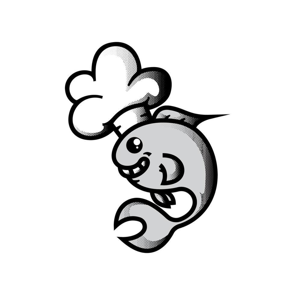 fish design mascot with chef hat vector