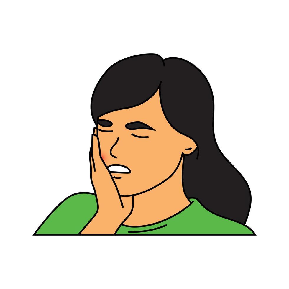 woman with toothache vector