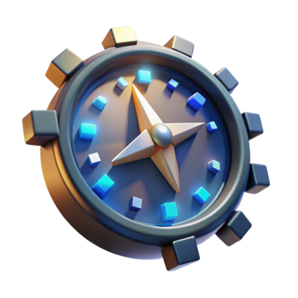 3D Compass Illustration Glowing Cubes Navigation Adventure png