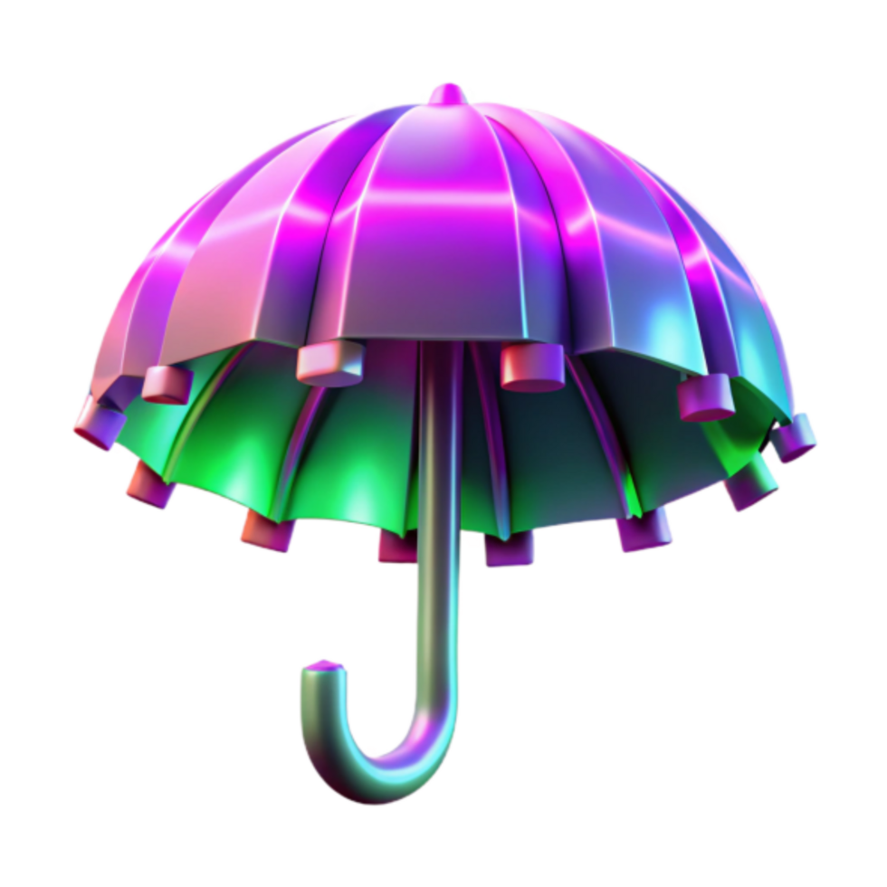 Vibrant 3D Render of a Colorful Umbrella png