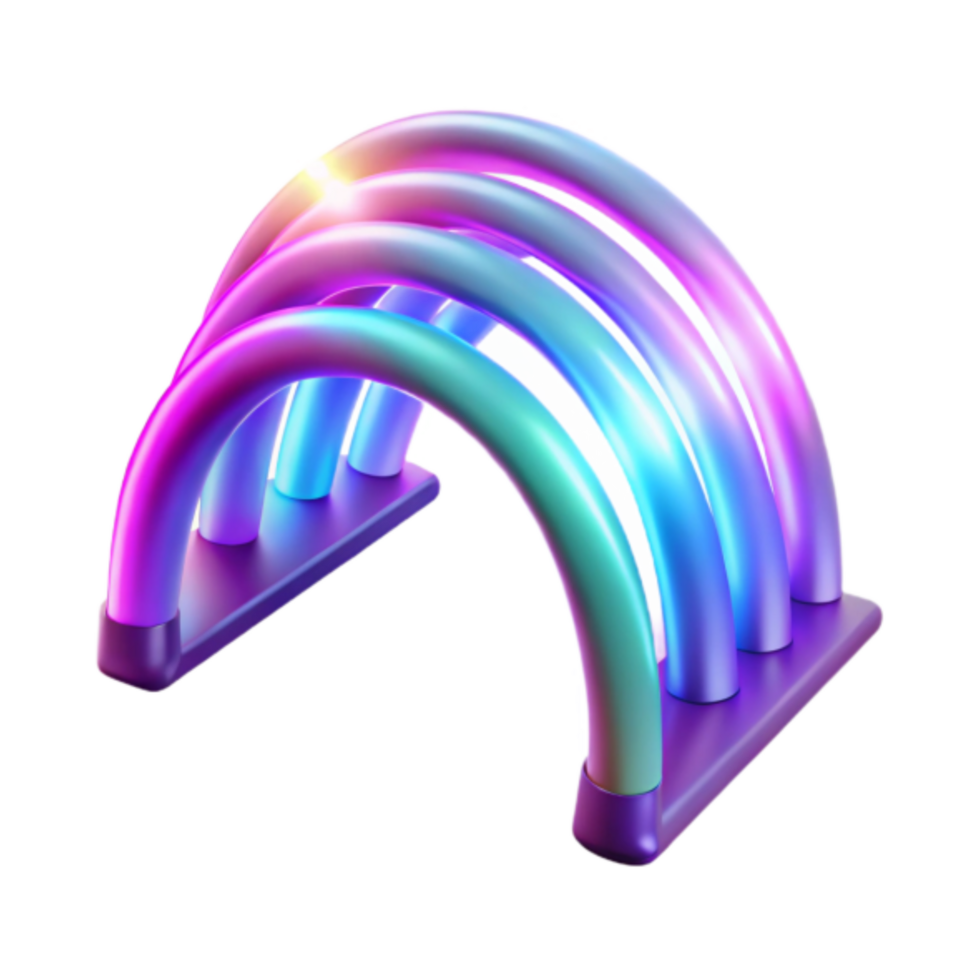 Vibrant Rainbow Arch 3D Render png