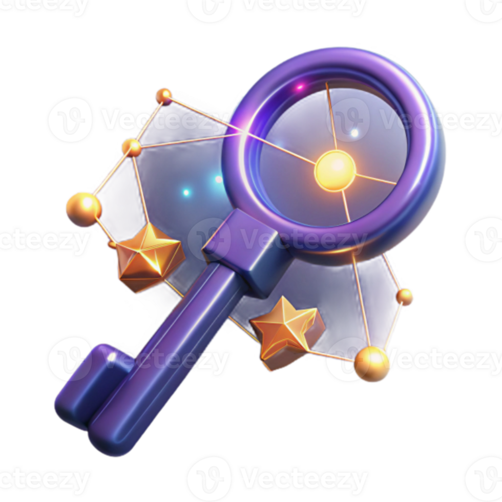 3D Render Key to the Universe Cosmic Exploration, Starry Night, Abstract Background, Magical Key, Purple and Gold Key, Celestial Key, Fantasy Key, 3D Key Illustration, Abstract Design, Shiny Key png