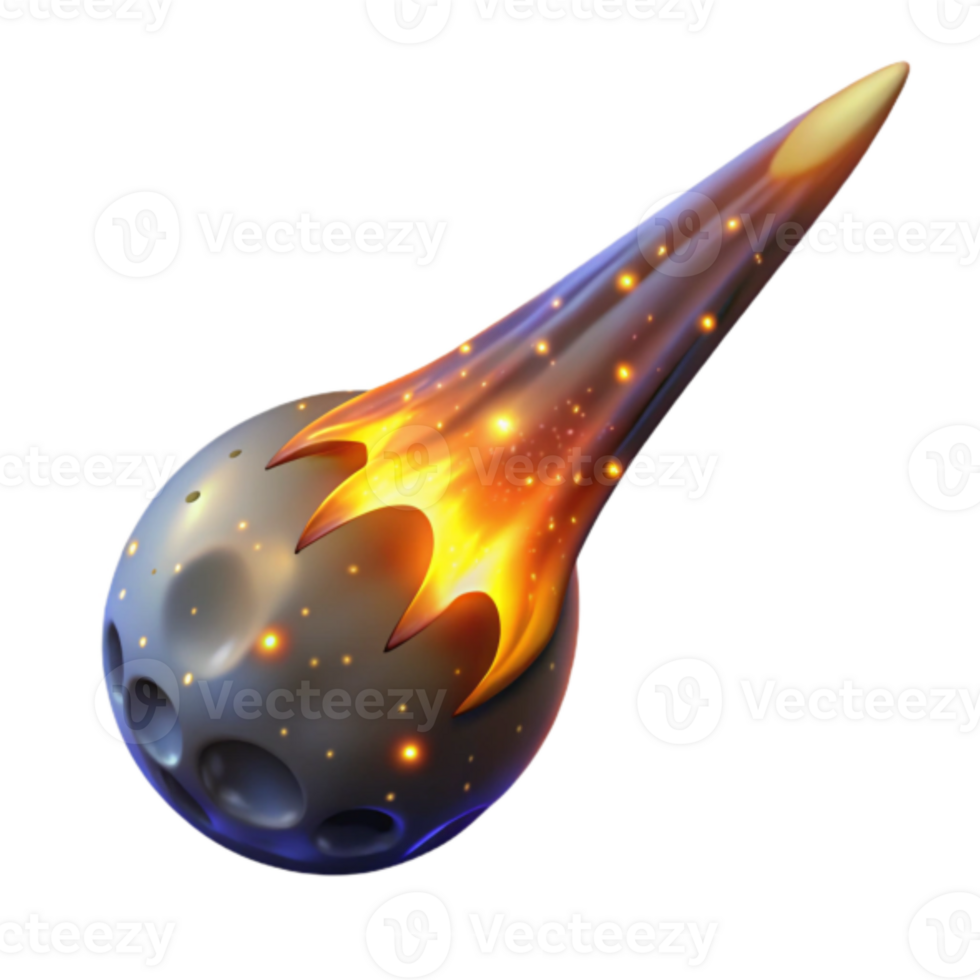 Fiery Meteoroid Illustration A Cosmic Rock Falls Through Space png
