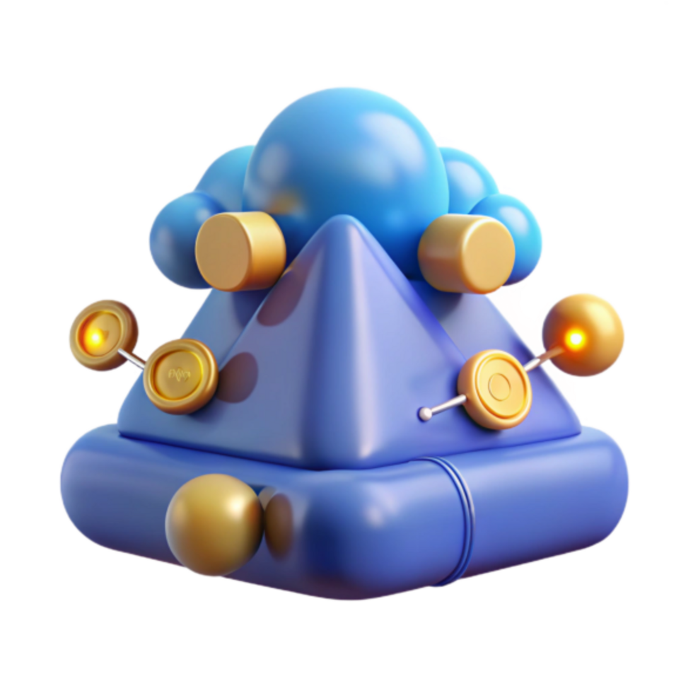 Abstract 3D Render of a Futuristic Cloud-like Structure png