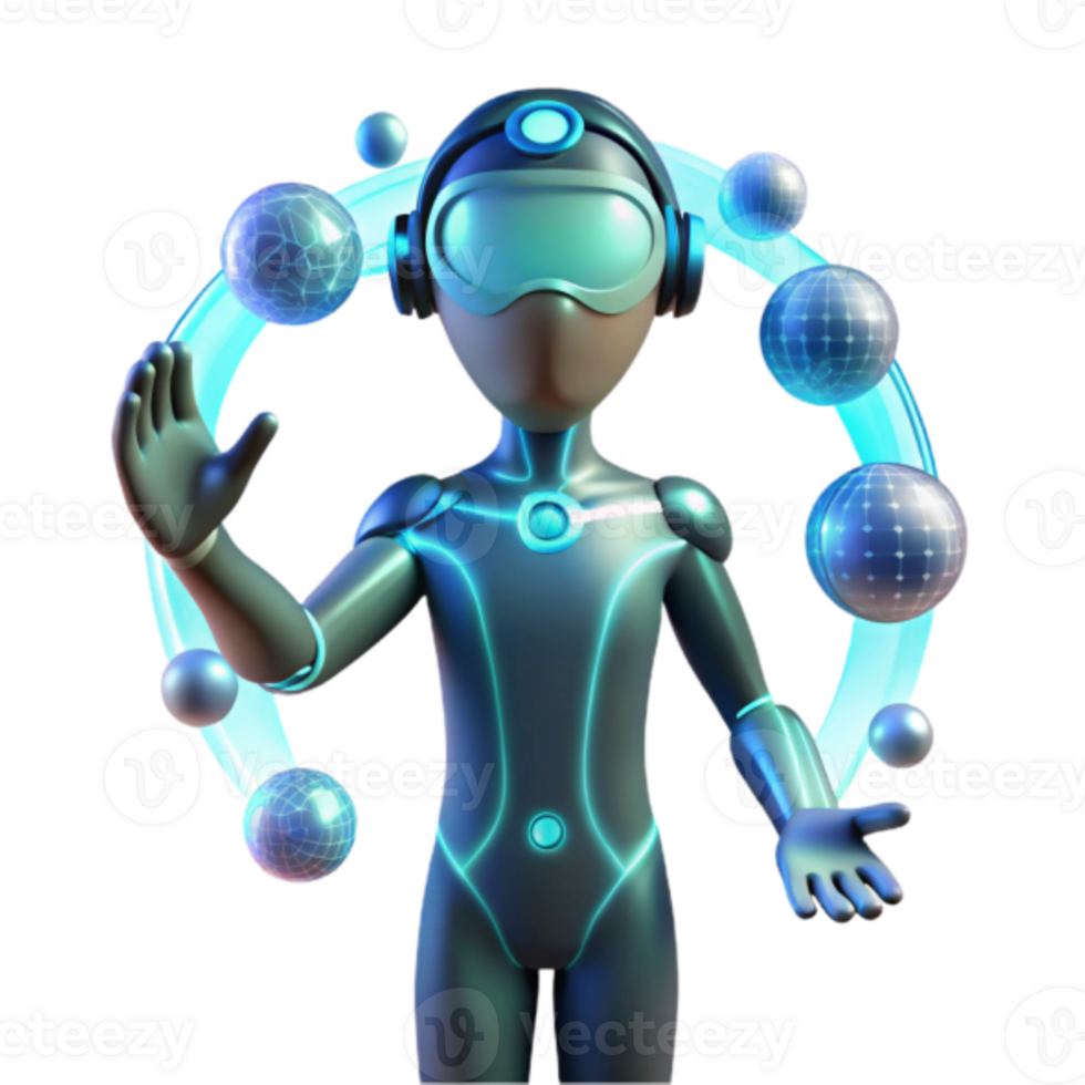 3D Illustration Futuristic Metaverse Avatar Virtual Reality png