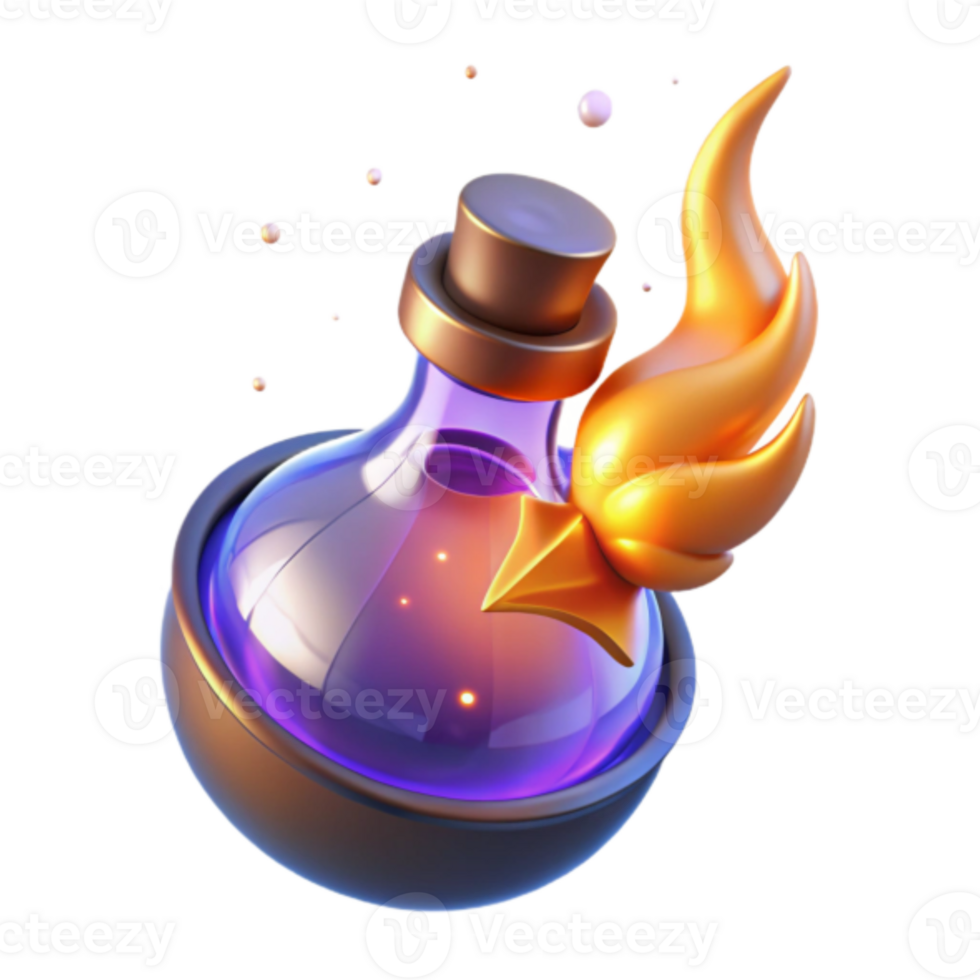 Magical Potion 3D Render Fantasy Elixir Illustration png