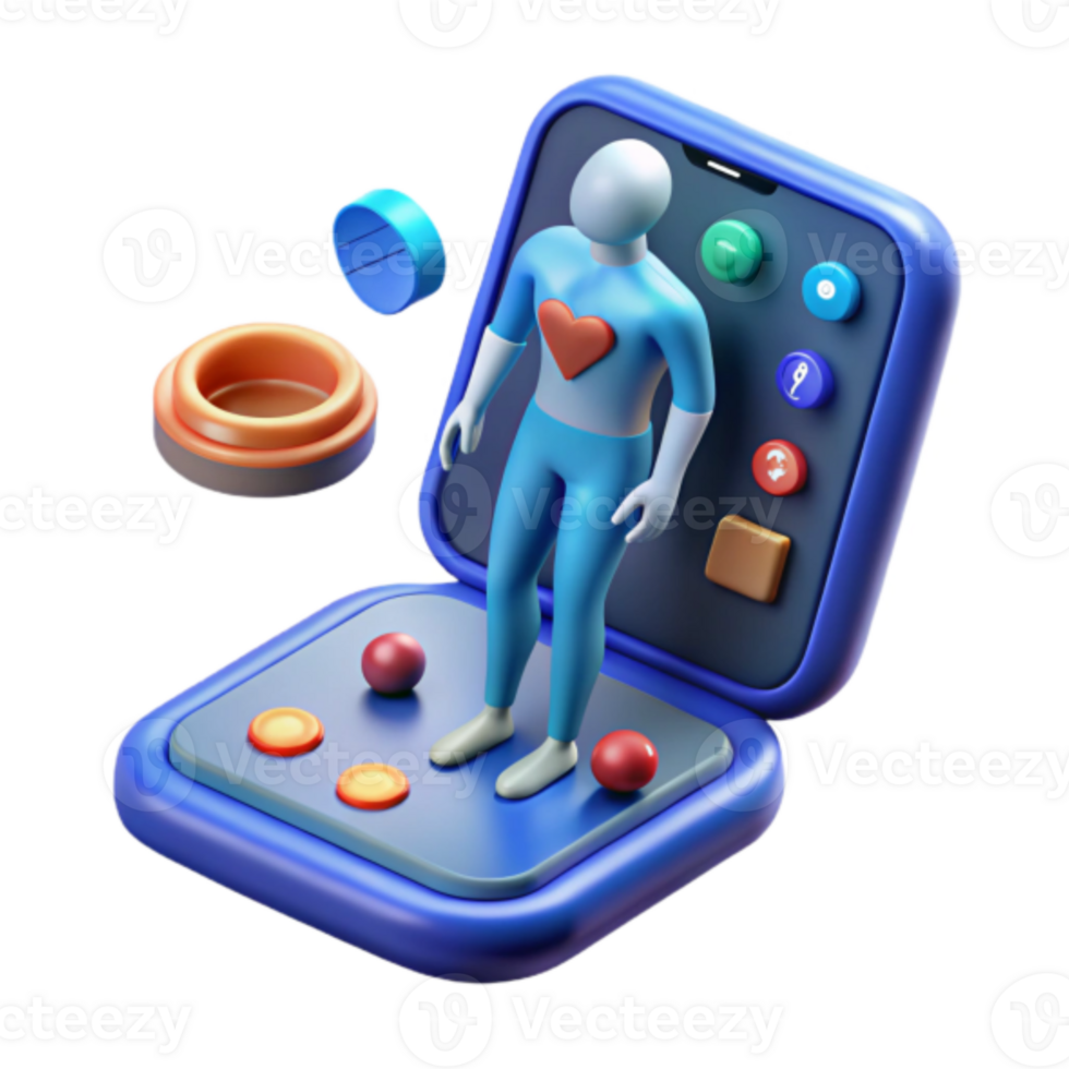 3D Illustration of Digital Health Monitoring System png