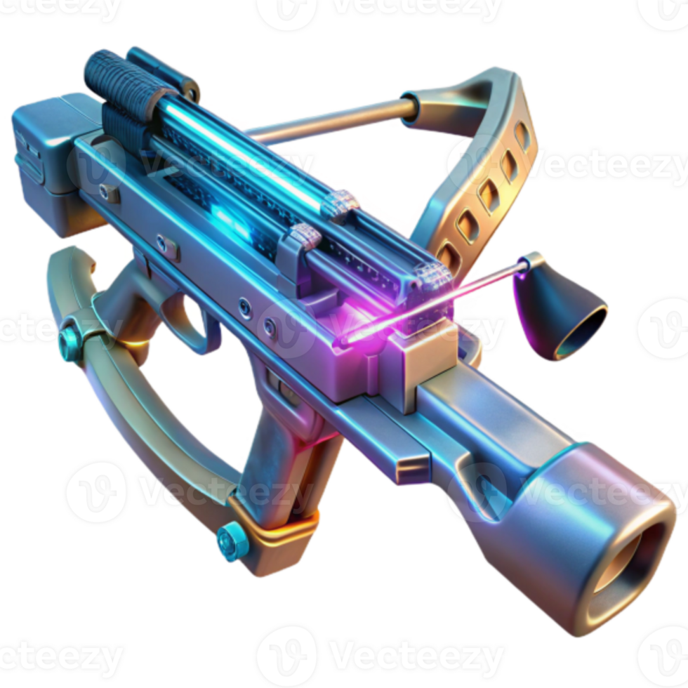 Futuristic Crossbow 3D Render Sci-Fi Weapon Illustration png