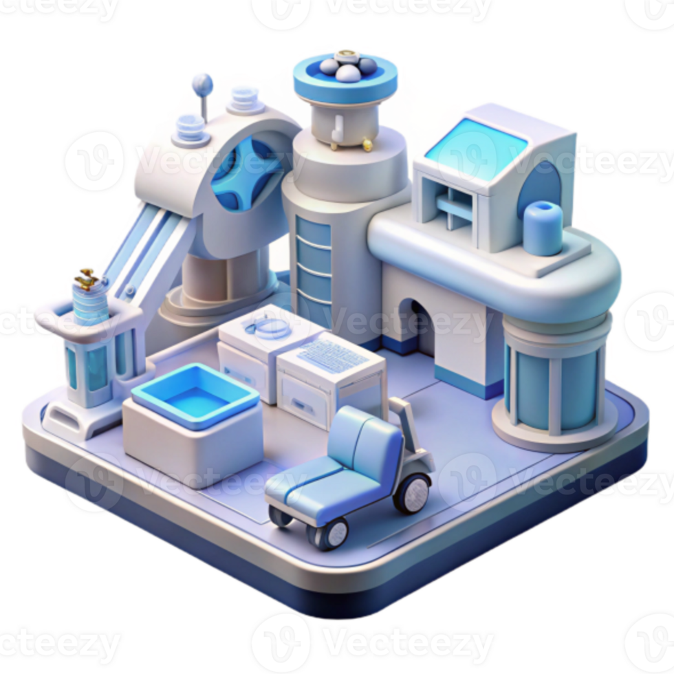 Futuristic Laboratory 3D Illustration Advanced Research Facility png