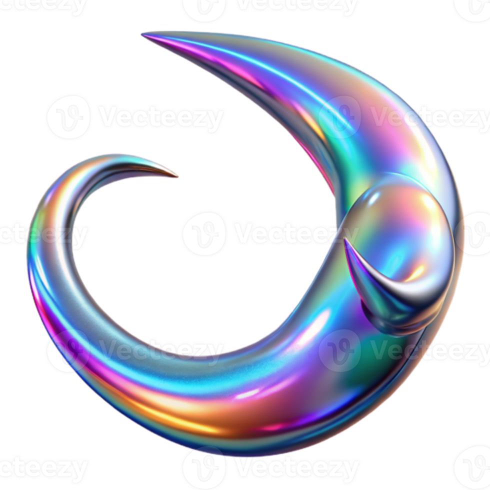 Iridescent 3D Abstract Swirl Background Graphic Resource Design Element png