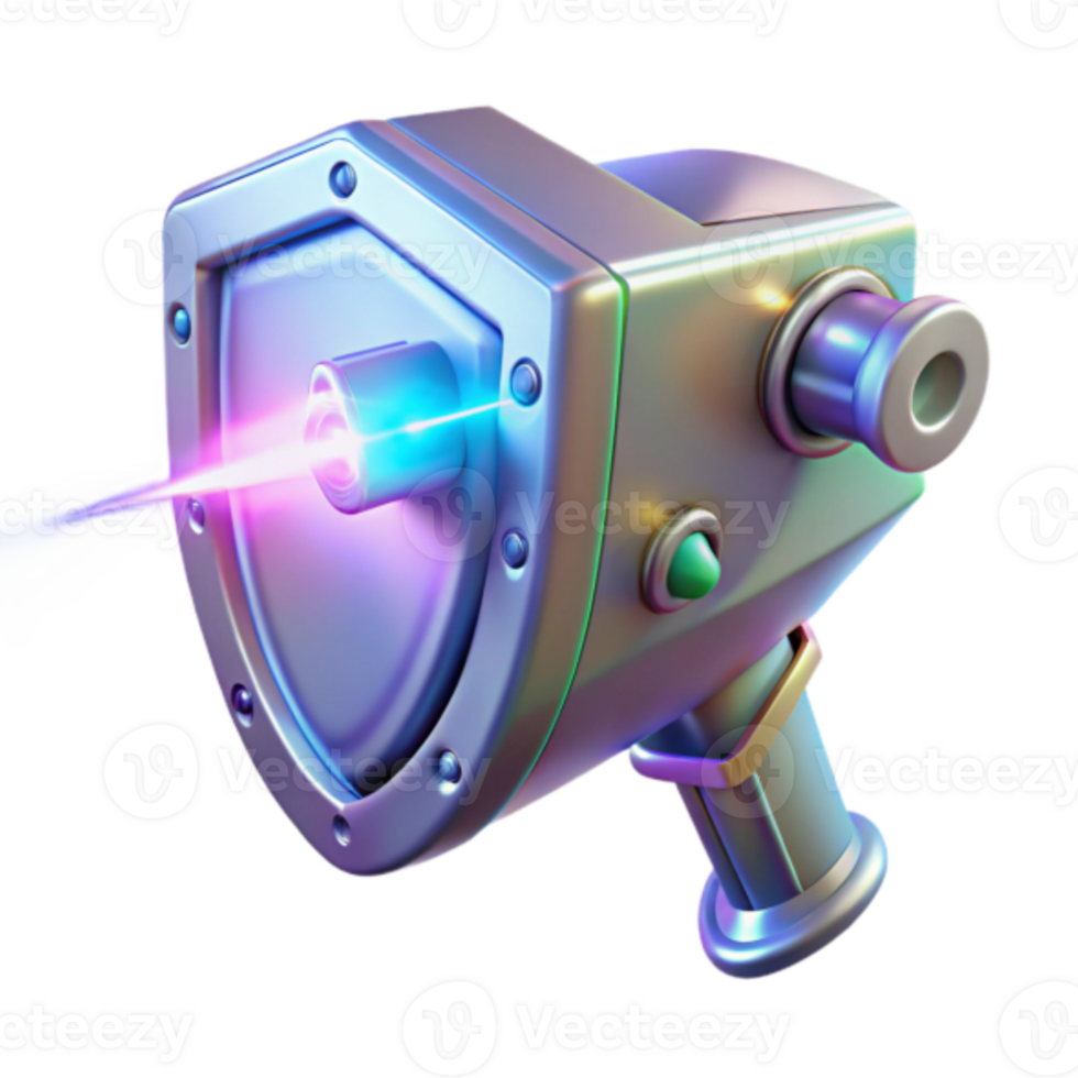 Futuristic 3D Render of a Protective Laser Gun png