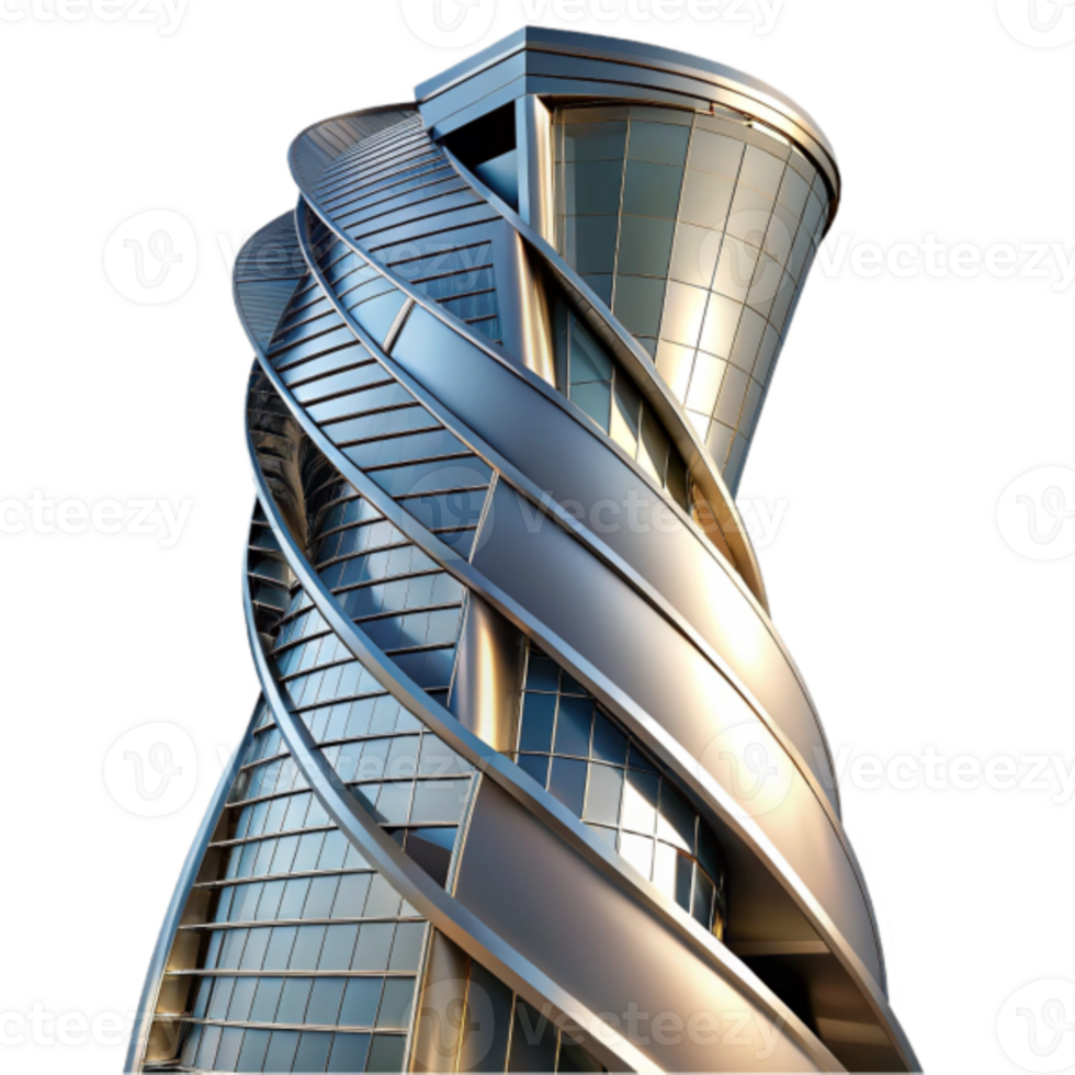 Spiral Skyscraper 3D Render Architectural Illustration png