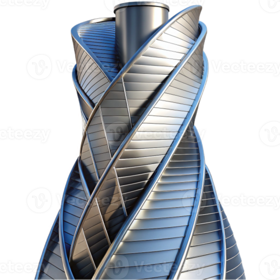 3D Render Metallic Spiral Structure Abstract Background Image png