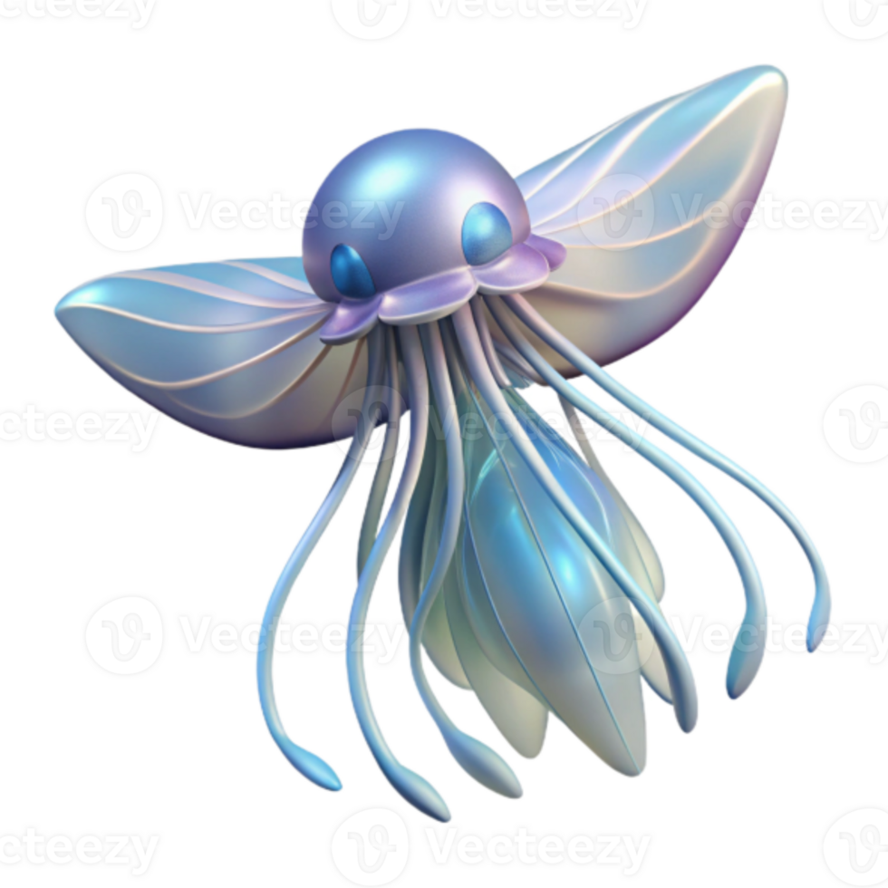 Celestial Jellyfish 3D Render A Fantasy Creature Illustration png