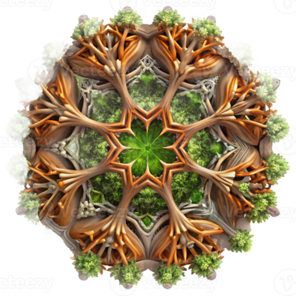 Enchanted Tree Mandala 3D Illustration png