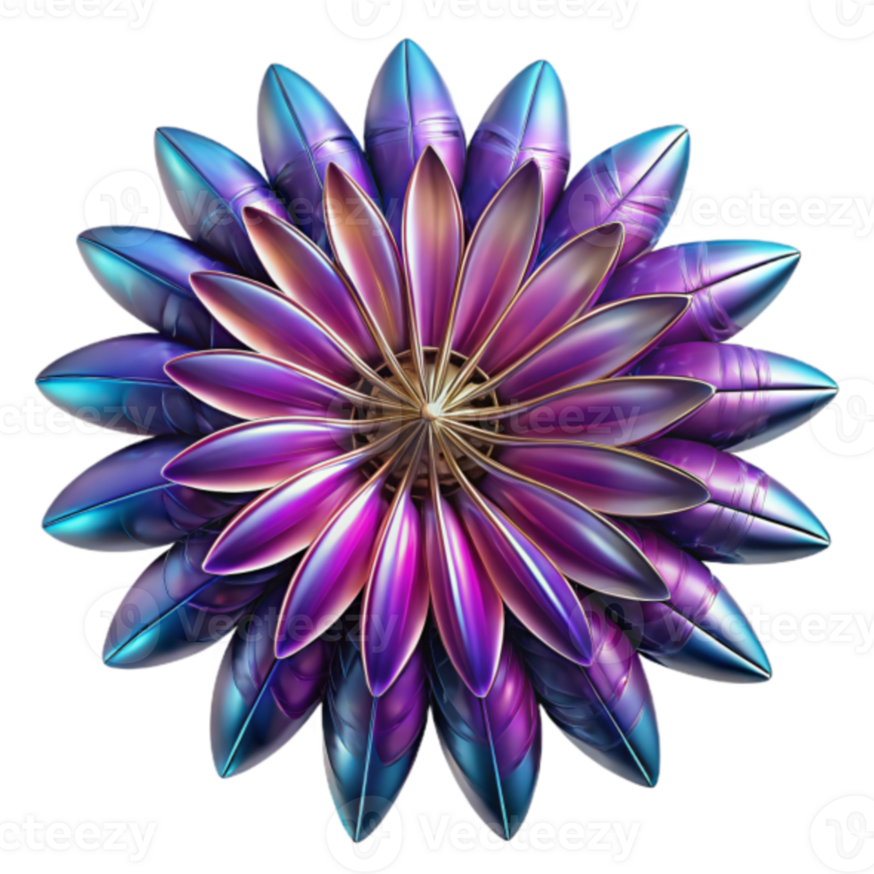 Iridescent 3D Flower Abstract Background Graphic Design png