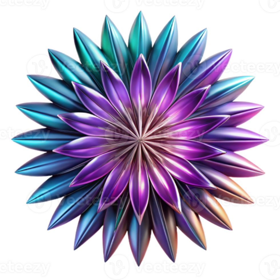 3D Render Iridescent Flower Abstract Background Image png