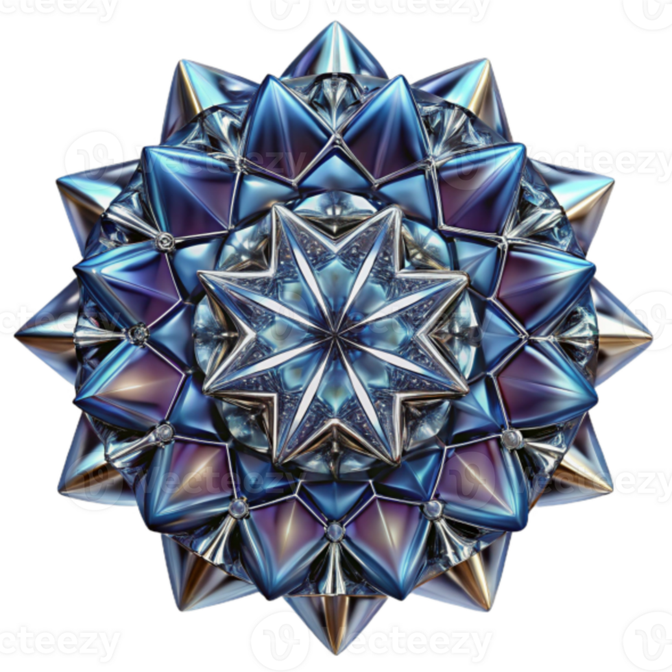 3D Geometric Mandala Jewel-toned Abstract Background Illustration png