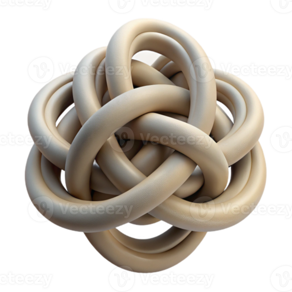 Intricate Beige Knot 3D Illustration Abstract Background png