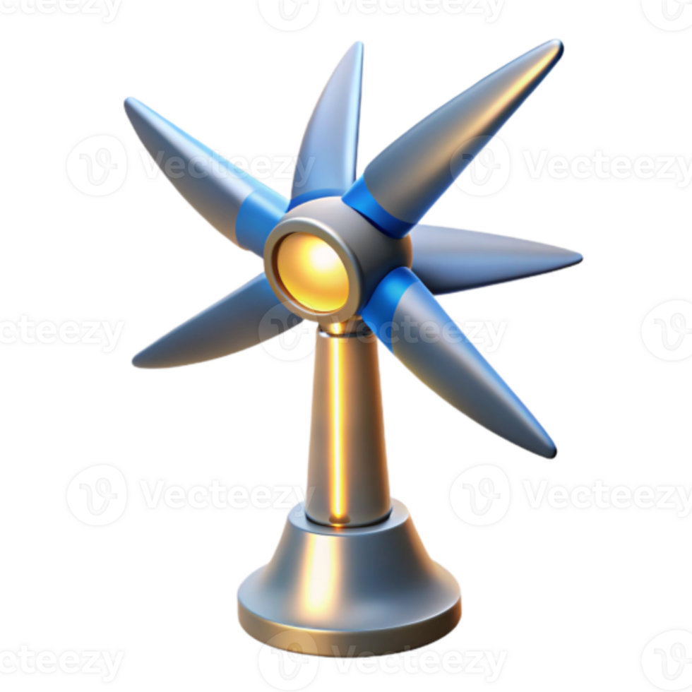 3D Render of a Futuristic Wind Turbine Model png