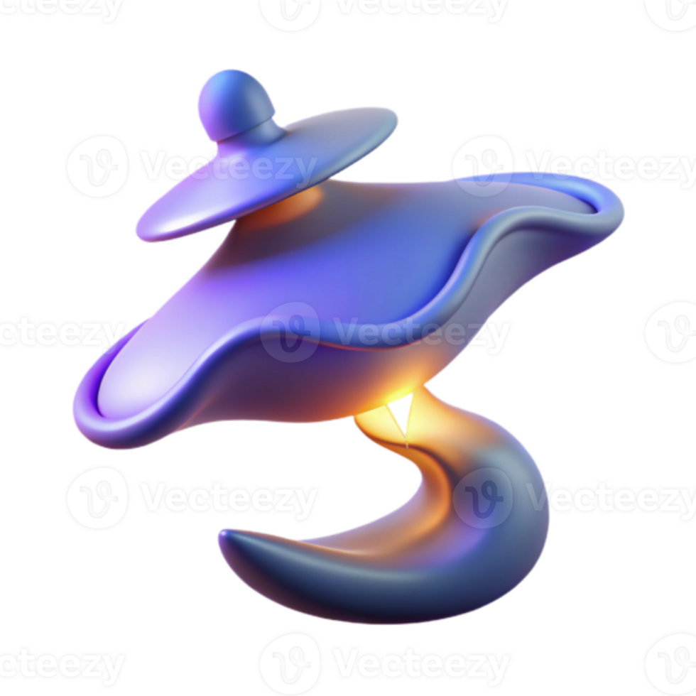 Abstract 3D Render of a Biomorphic Form with Glowing Base png