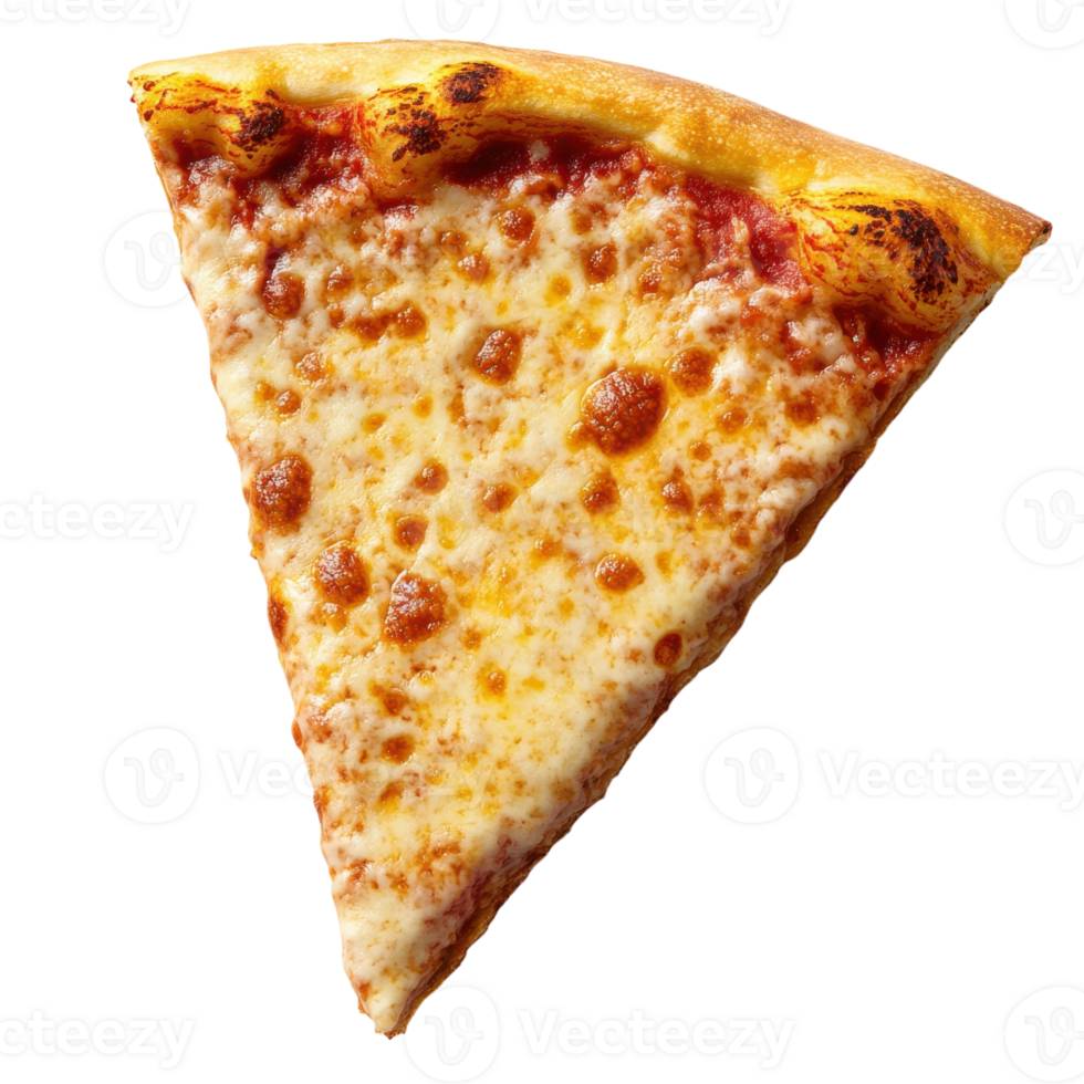 Delicious Cheese Pizza Slice on transparent background. png