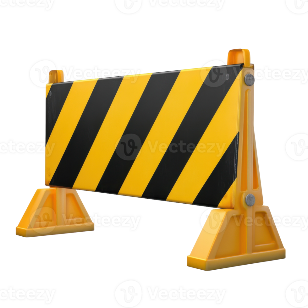 Traffic Barricade Safety Cone on transparent background. png