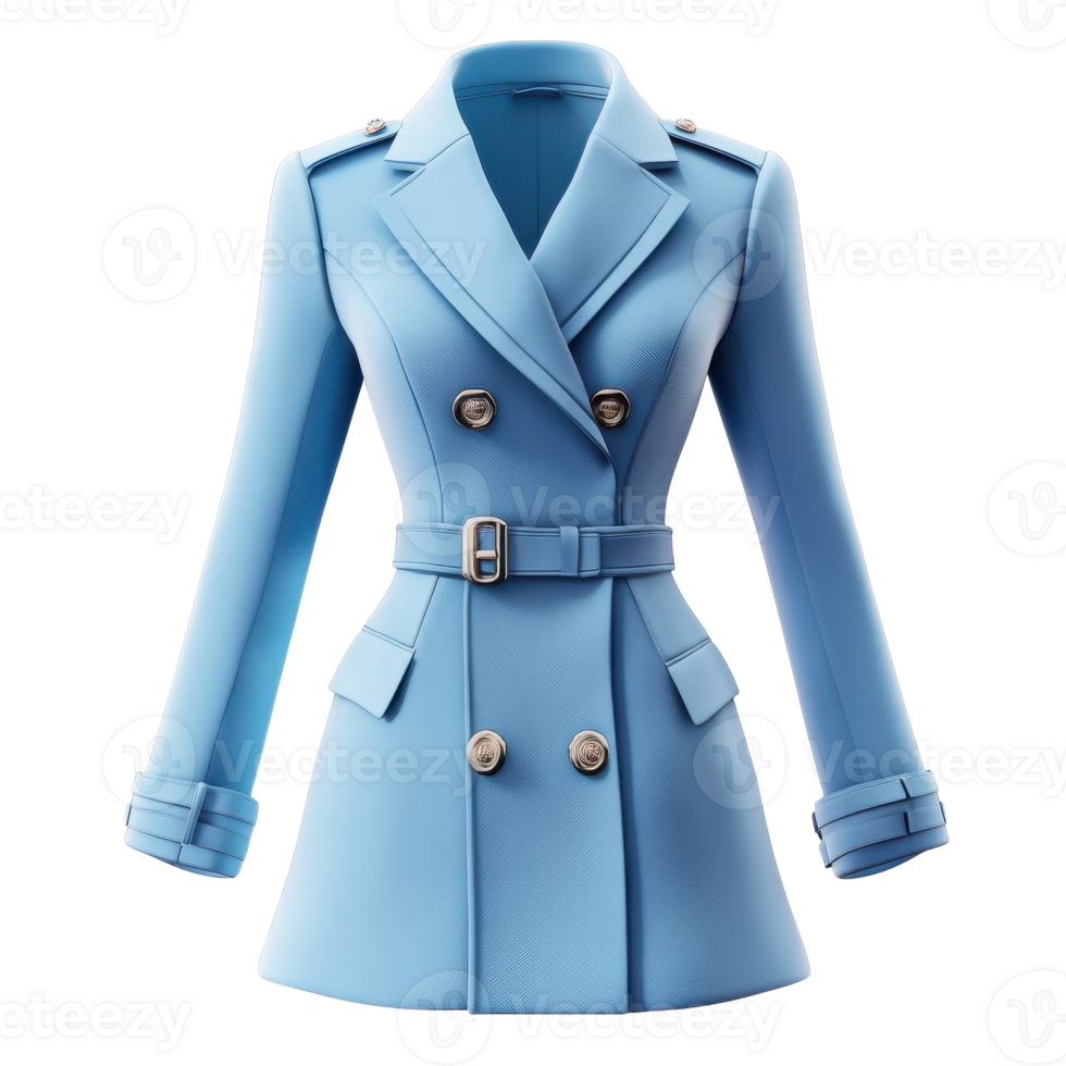 Elegant Blazer Dress Coat Fashion on transparent background. png