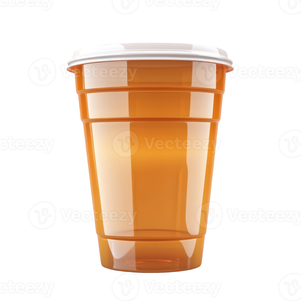 Refreshing Beer in Plastic Cup on transparent background. png