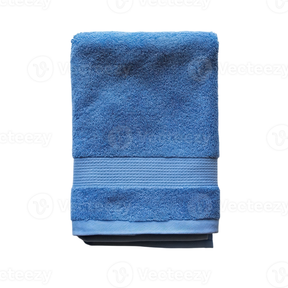 Blue Towel on White Background on transparent background. png
