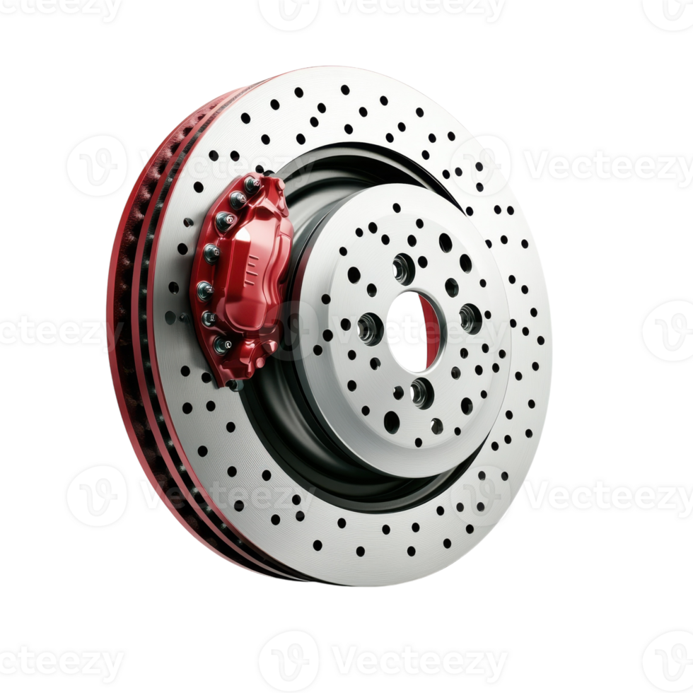 Car Brakes Disc and Calipers on transparent background. png