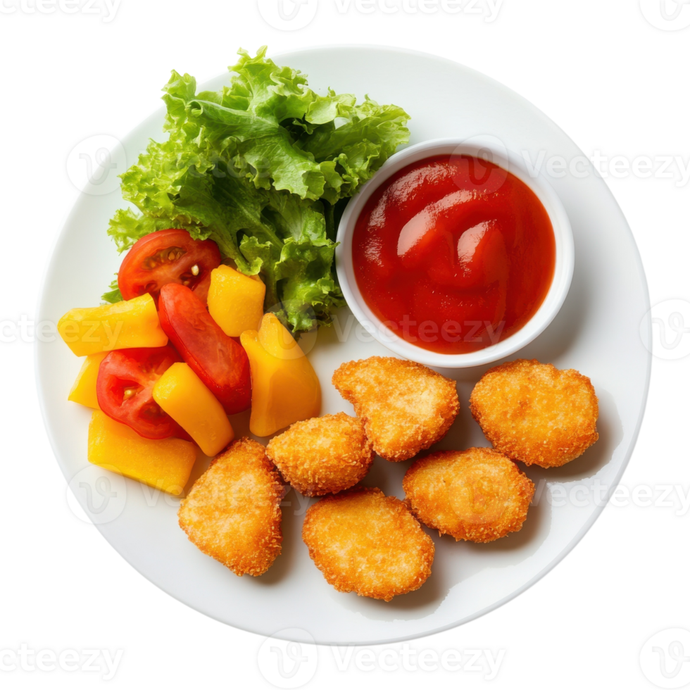 Delicious Chicken Nuggets Meal on transparent background. png