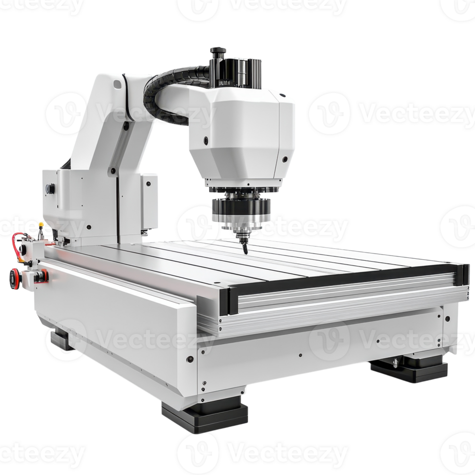 CNC Machine Modern Design on transparent background. png