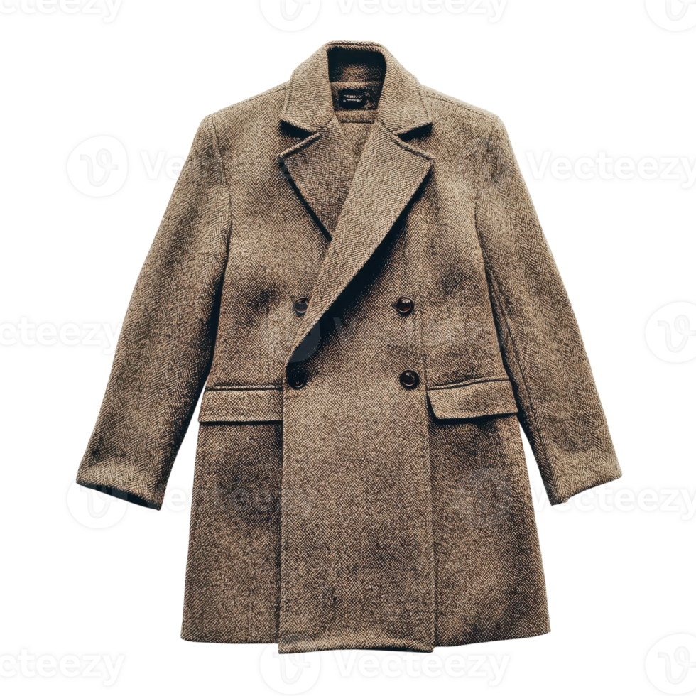 Winter Coat on White Background on transparent background. png