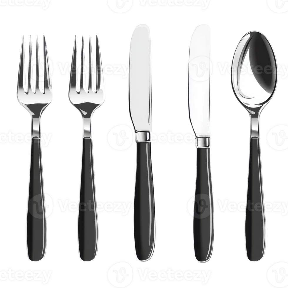 Elegant Cutlery on White on transparent background. png