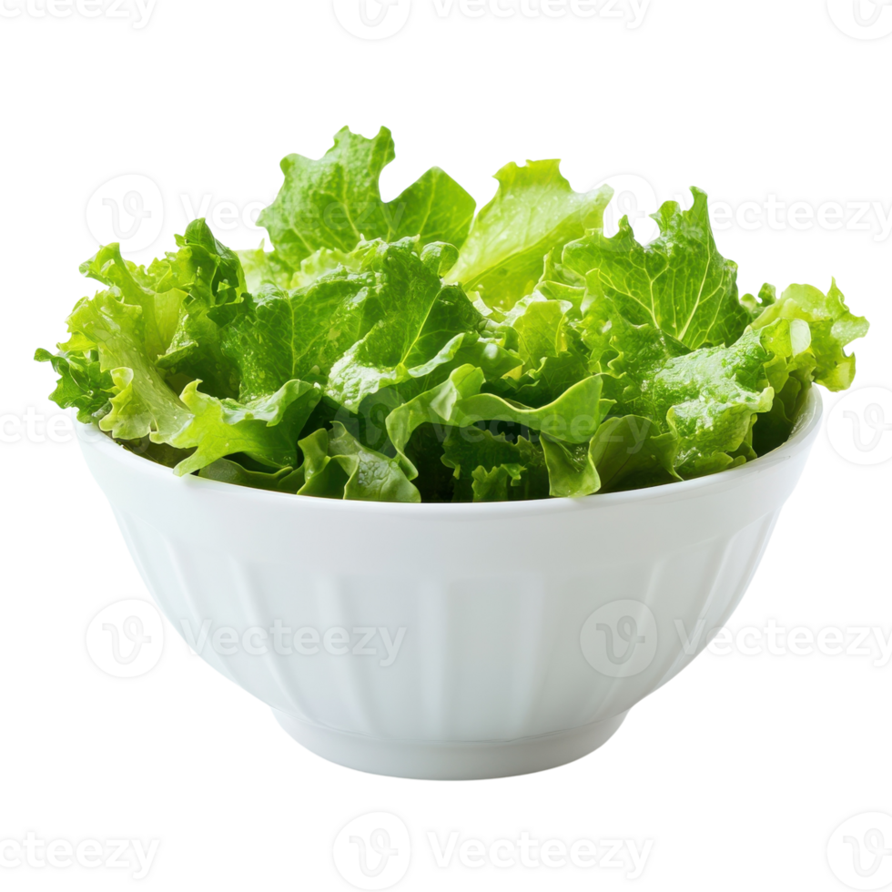 Fresh Caesar Salad in Bowl on transparent background. png