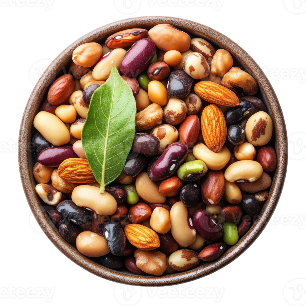 Colorful Bean Bowl Mix on transparent background. png