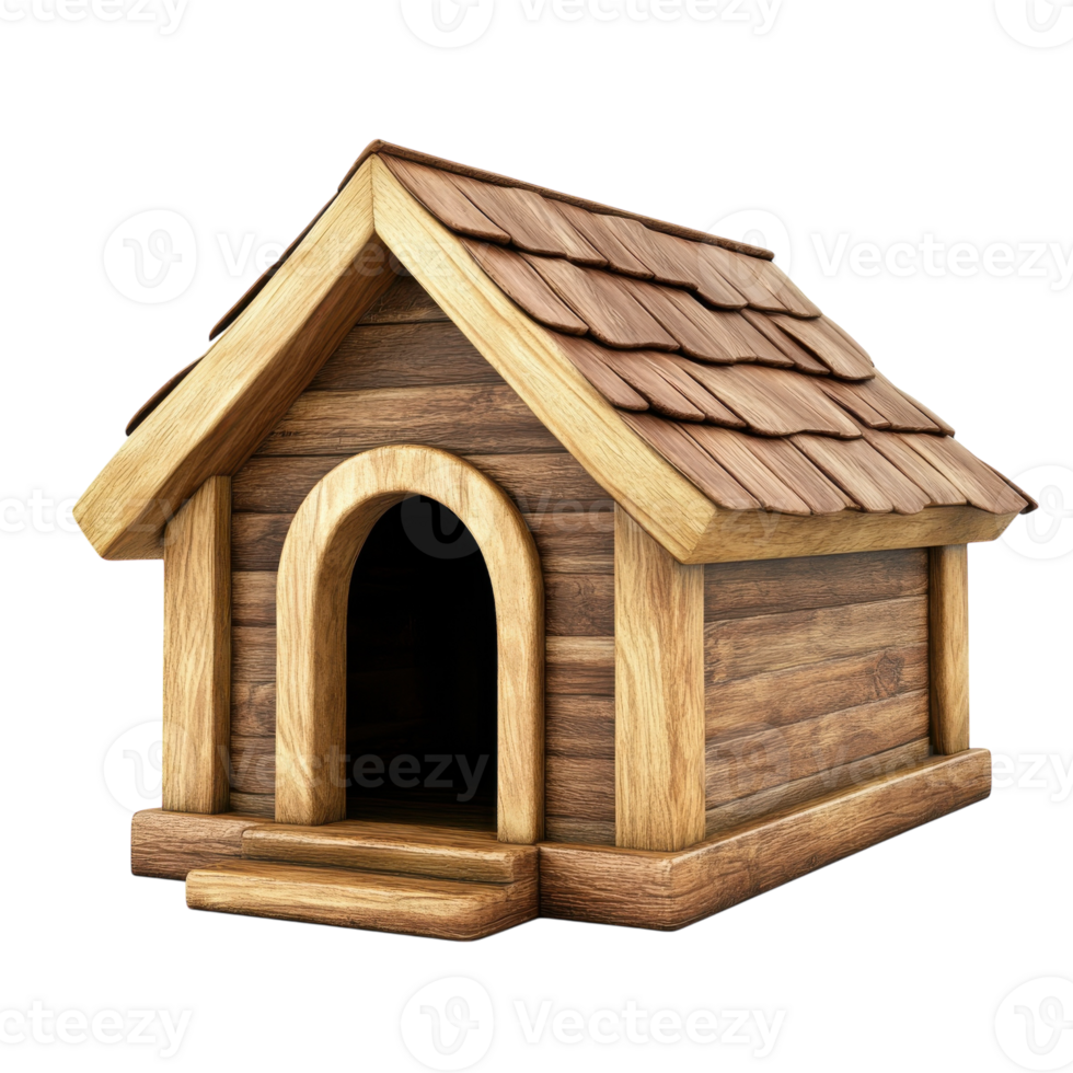 Cozy Dog House White Background on transparent background. png
