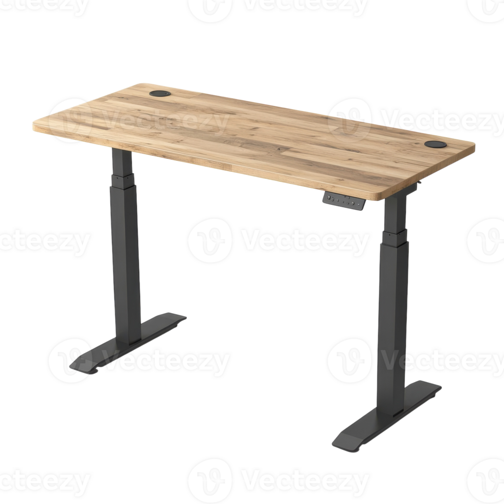 Electric Standing Desk Workspace on transparent background. png