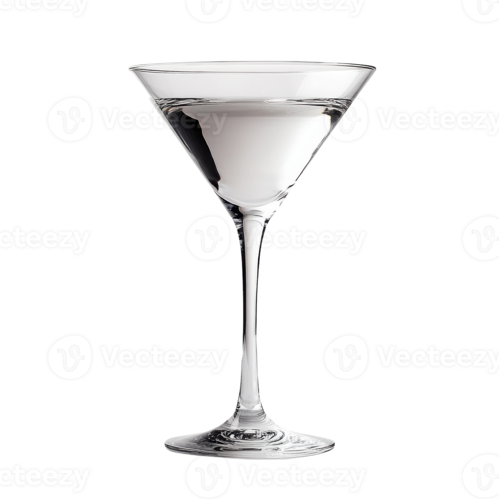 Elegant Empty Martini Glass on transparent background. png