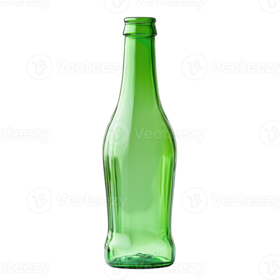 Empty Glass Bottle on White on transparent background. png