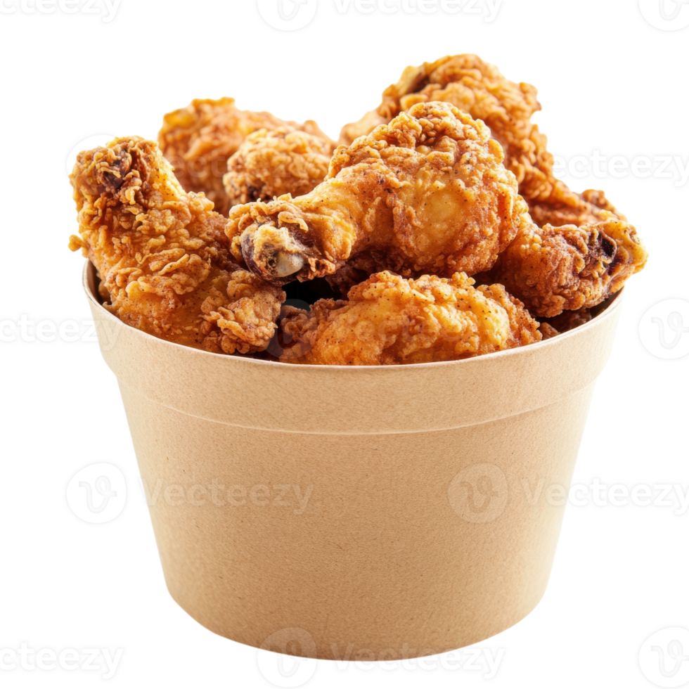 Crispy Fried Chicken Bucket on transparent background. png