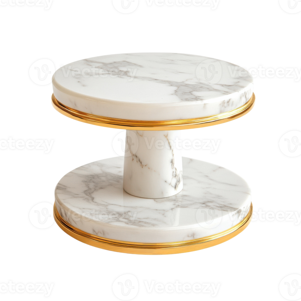 Elegant Marble Pedestal Display on transparent background. png