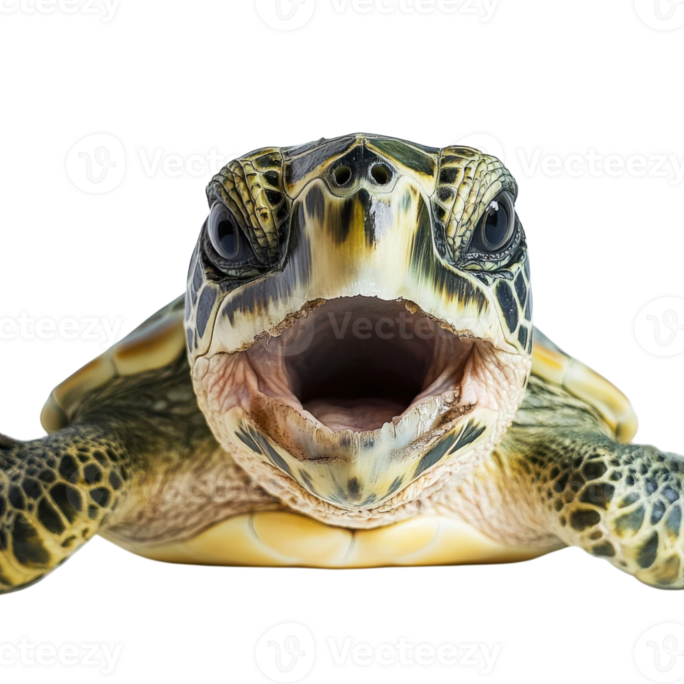 Green Sea Turtle White Background on transparent background. png