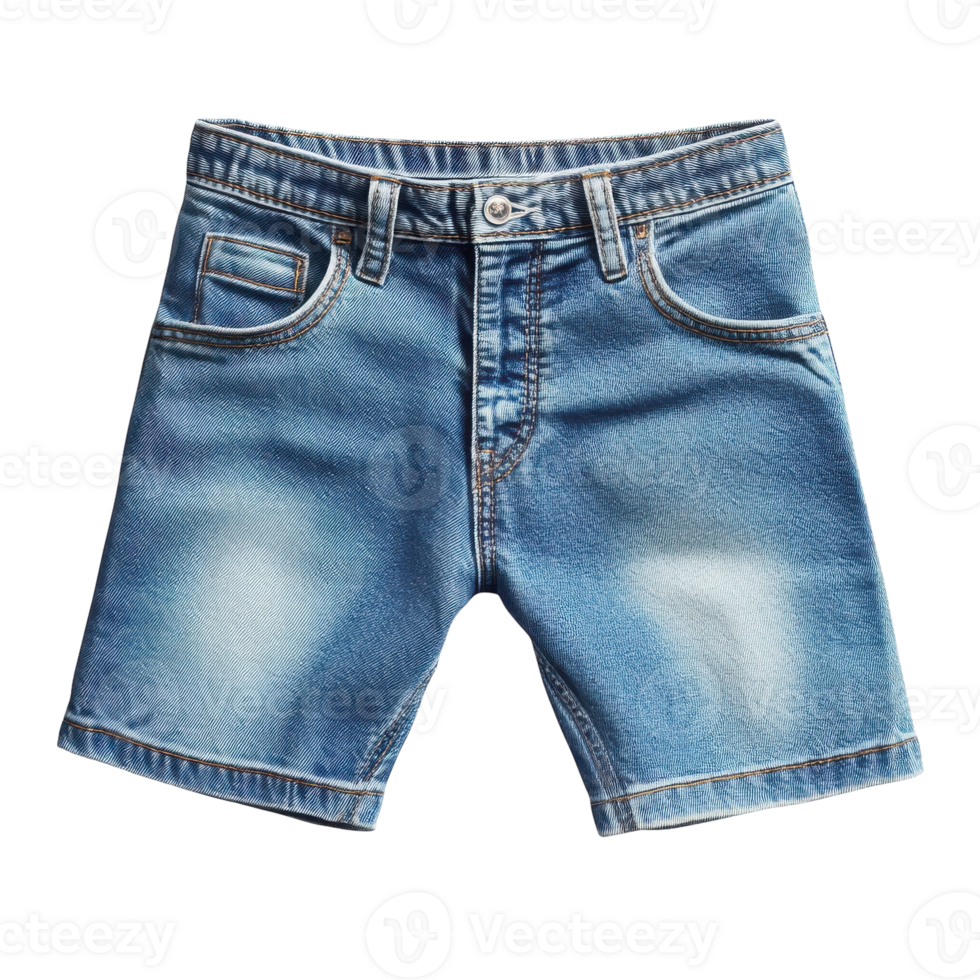 Stylish Blue Jean Shorts Fashion on transparent background. png