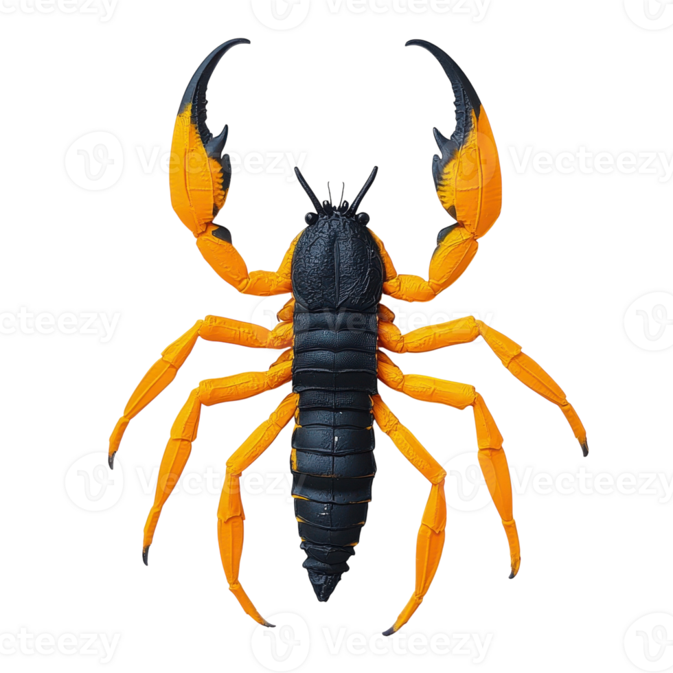 Yellow Scorpion Orange Pincer on transparent background. png
