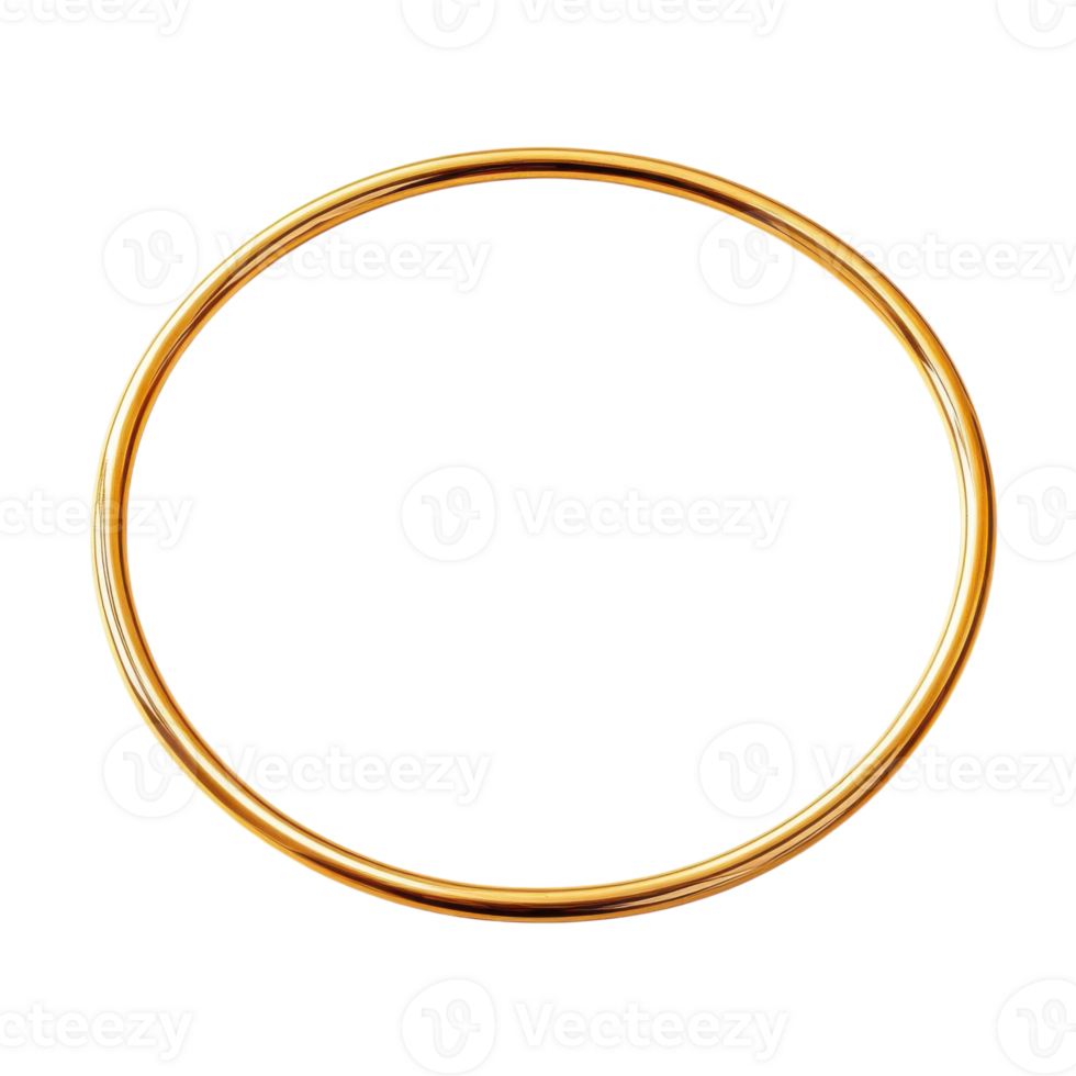 Golden Frame on White Background on transparent background. png