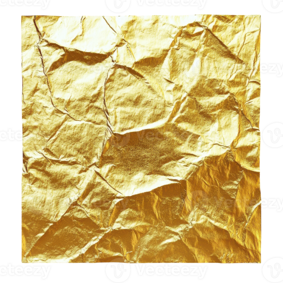 Golden Foil Texture Background on transparent background. png