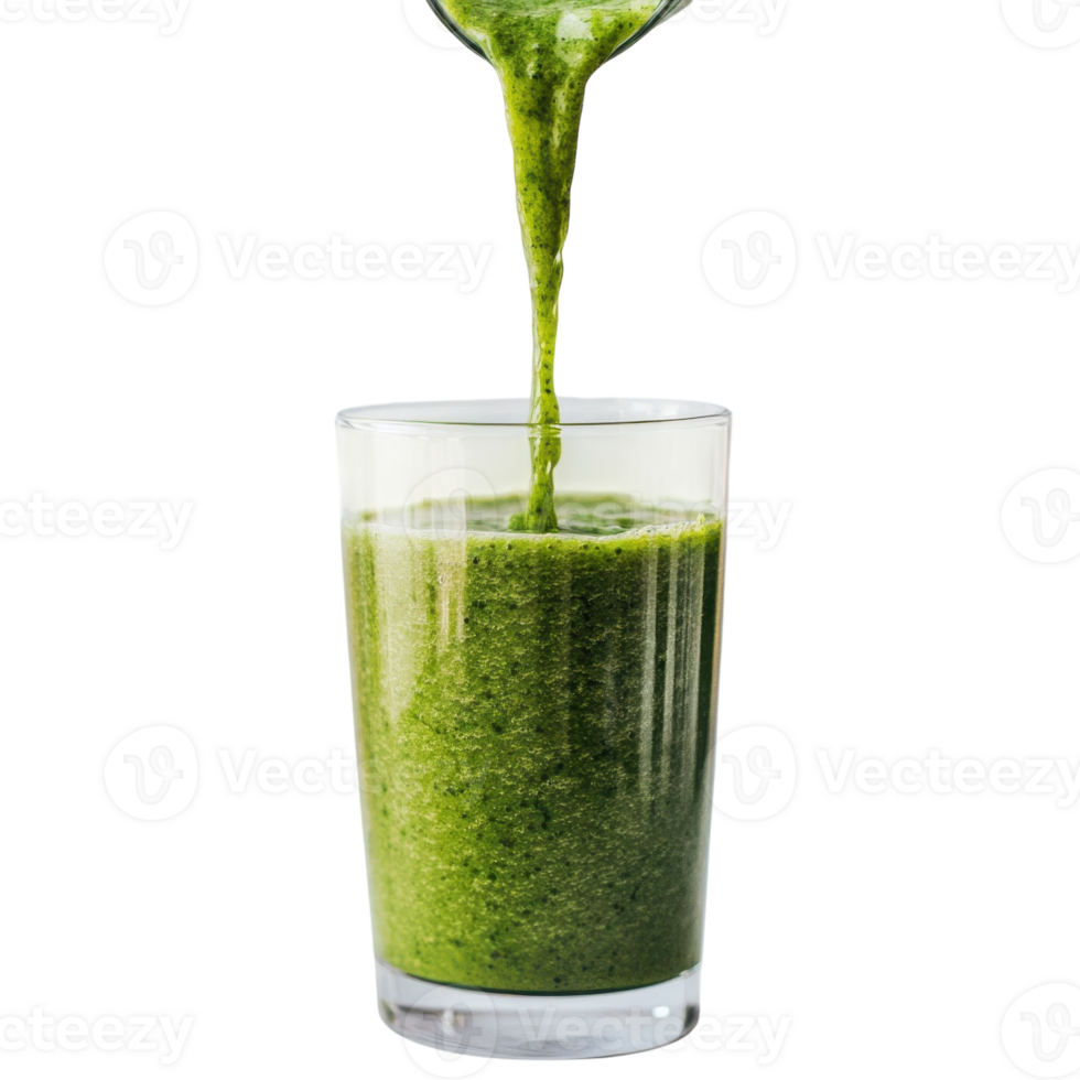 Healthy Green Smoothie Recipe on transparent background. png