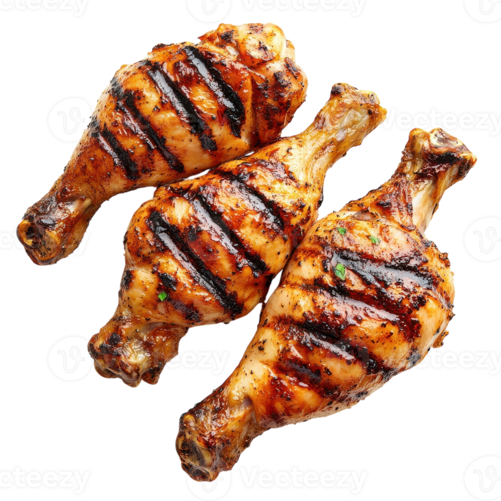 Grilled Chicken Legs Dish on transparent background. png